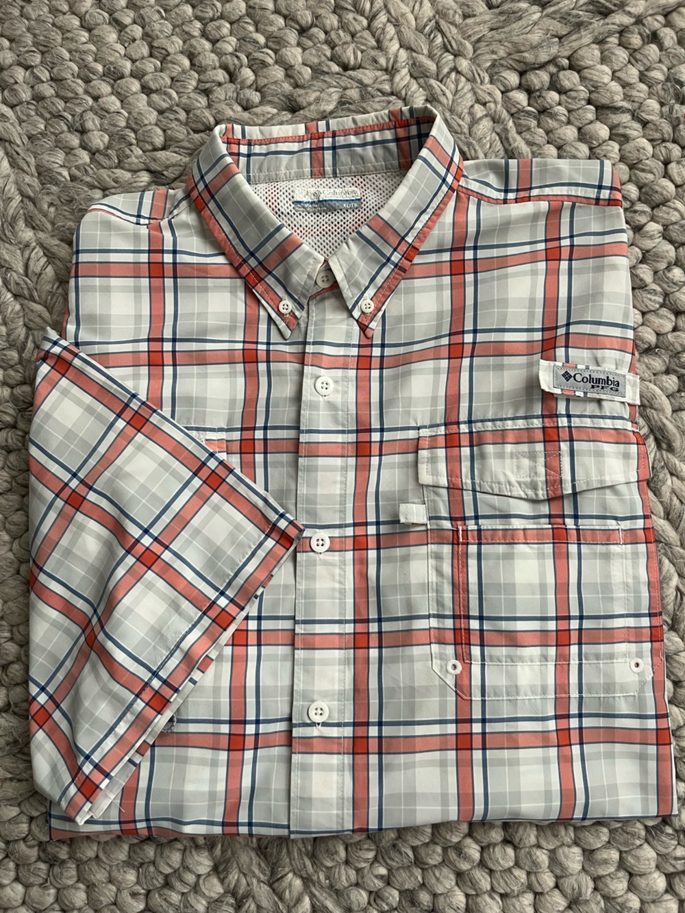 Columbia Sportswear PFG plaid vented fishing shirt
